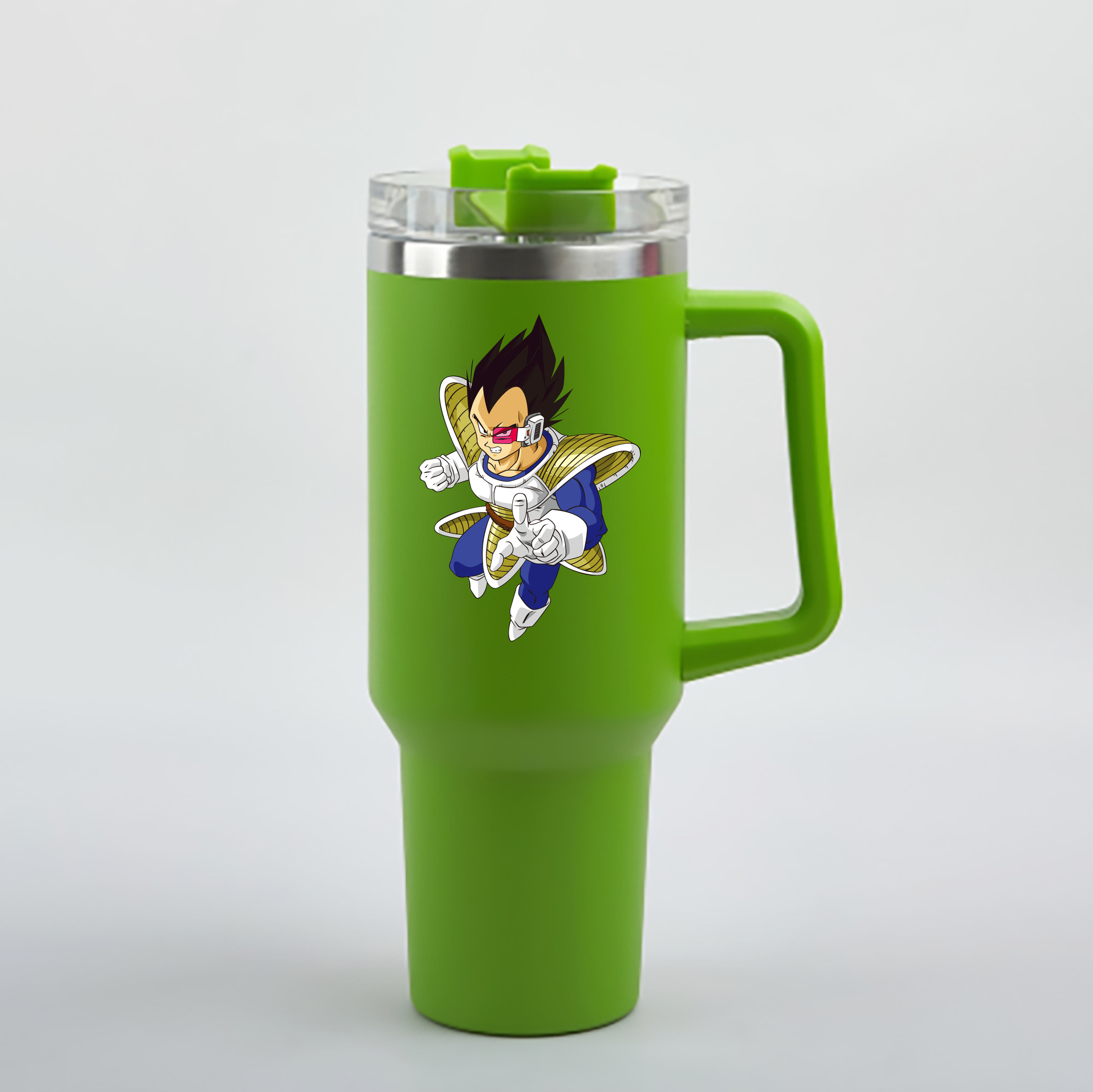（画像用） ドラゴンボール ベジータ四世（Bejīta Yonsei）DRAGON BALL Vegeta IV 1200mL車用タンブラー - クリスタルステッカー（プラスチックストロー付き）